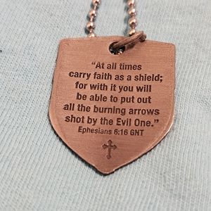 Faith base shield with scripture